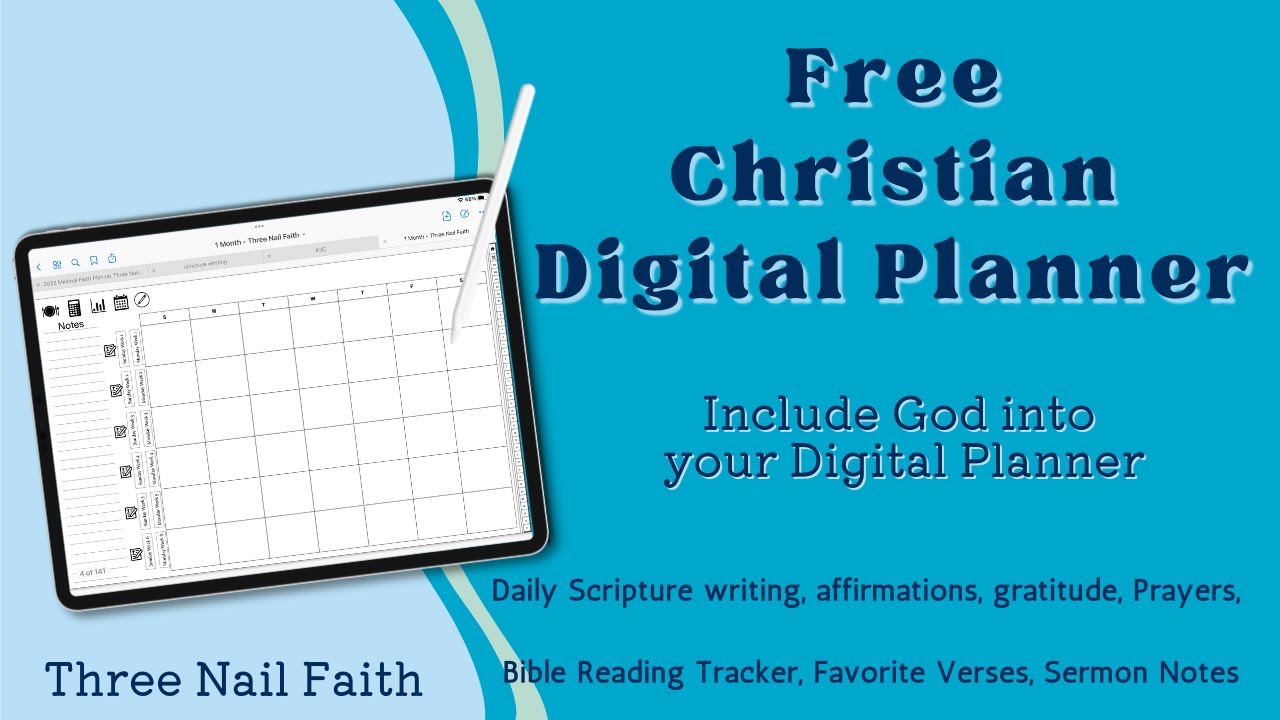 Free Digital Christian Planner, GoodNotes, Bible Reading tracker, Bible  Verse