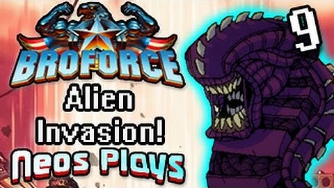 The Aliens Are Invading! Broforce Hard Playthrough Part 9 | Neos Plays