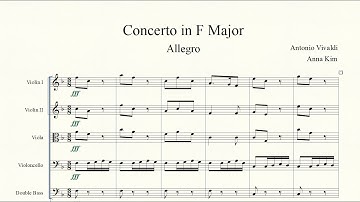 Vivaldi - Concerto for Strings and B. C. in F Major, RV 136