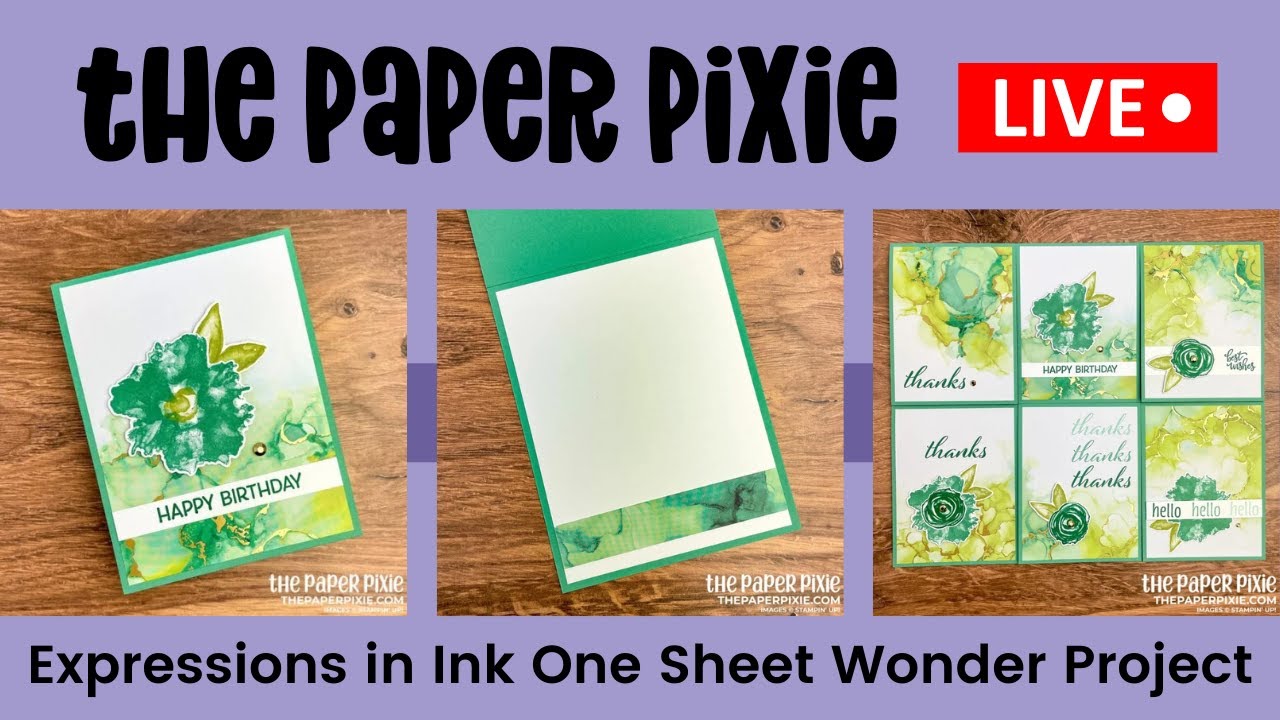 🔴 LIVE REPLAY! with The Paper Pixie - Expressions in Ink One Sheet Wonder Project - Episode 194
