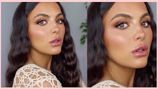 BEACHY WAVES &amp; GLOWY NATURAL SUMMER MAKE-UP + FAUX FRECKLES | Easy Hair &amp; Make-Up Tutorial