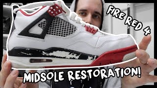 2012 AIR JORDAN FIRE RED 4 MIDSOLE RESTORATION!