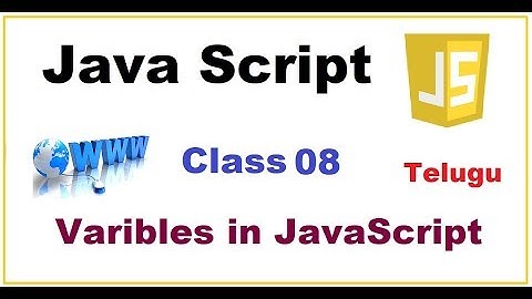Variables in JavaScript Telugu | JavaScript Variables | VLR Training Class 08