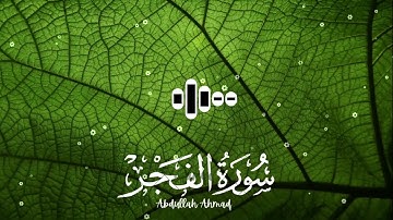 سورۃ الفجر راحة نفسية 😴🎧 القارئ عبد الله احمد شعبان