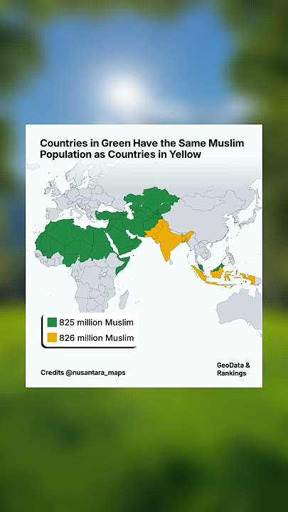 Countries in Green and Yellow have Equal population of Muslim ❤️ #countries #muslim #islam