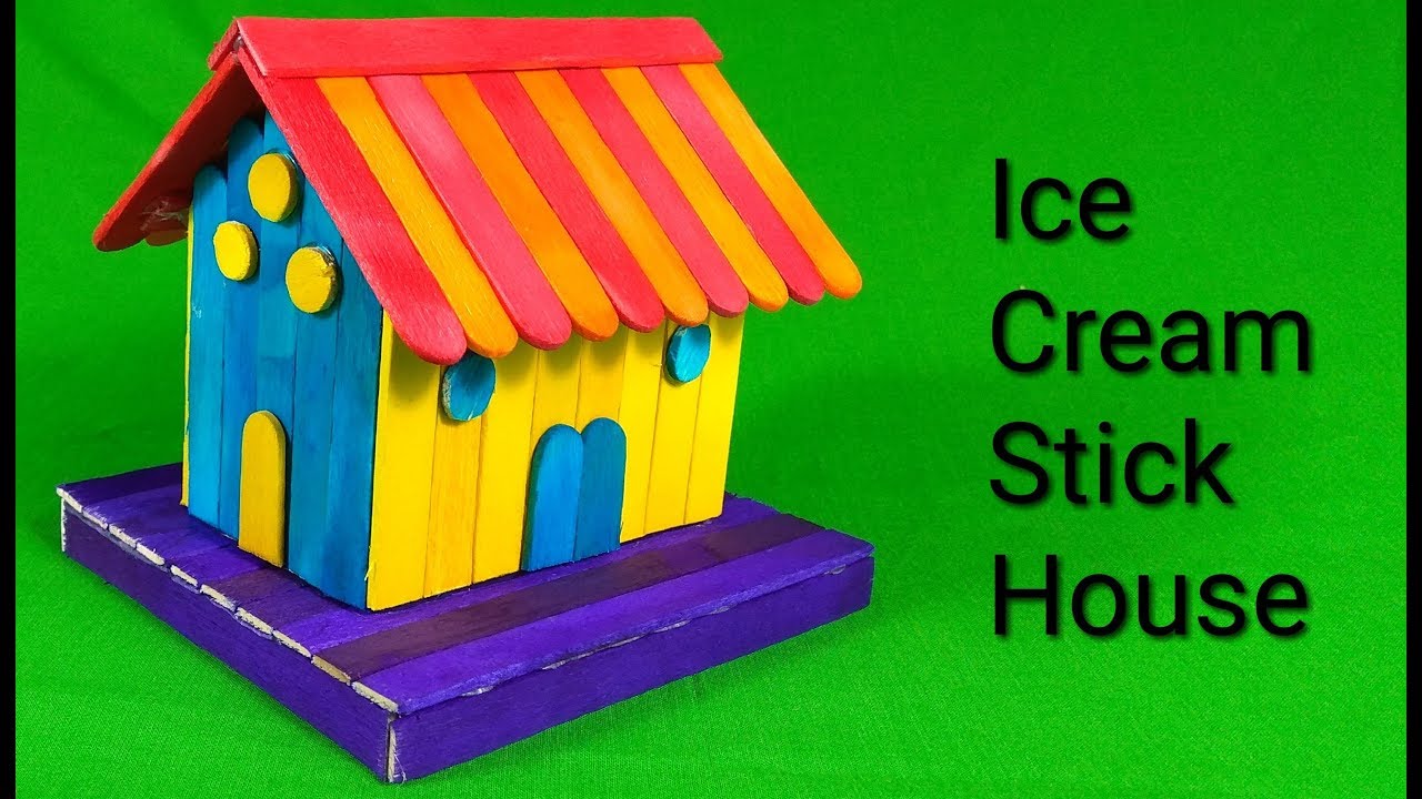 How to make ice cream stick house YouTube