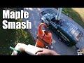 Smashing a Big Maple with the Bucket Truck - Start to Finish