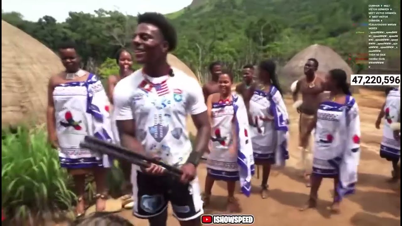 IShowSpeed at Mantenga Cultural Village in the Kingdom of Eswatini