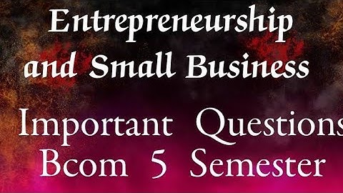 Important Questions of Entrepreneurship and small busines Bcom5Sem#punjabuniversity#entrepreneurship