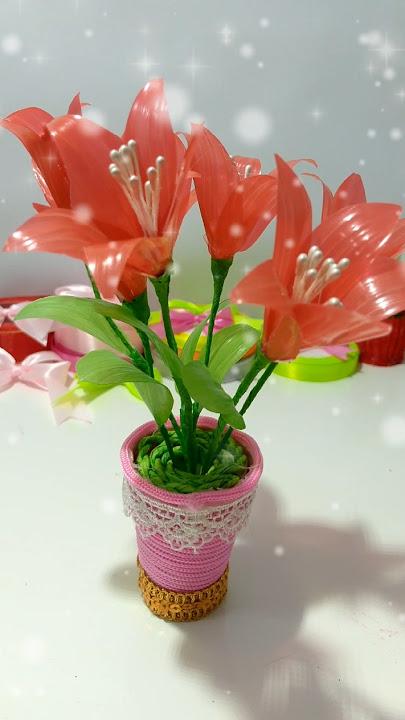 DIY ide kreatif membuat bunga dari sedotan plastik #diy #craft #tutorialdw #flowers