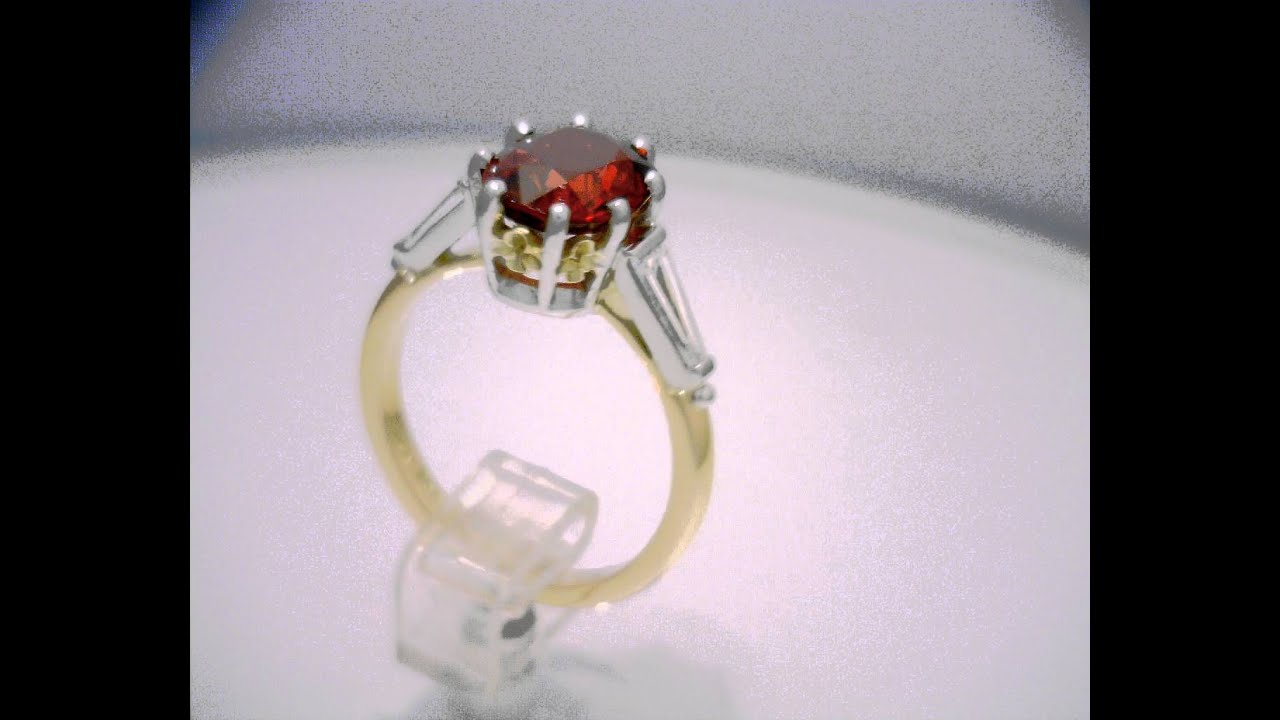 Spinel and diamond ring