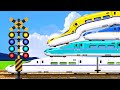 【踏切アニメ】積み上がる電車ふみきりカンカン♪\単線/Piled-up train! Imaginary railroad crossings and trains!