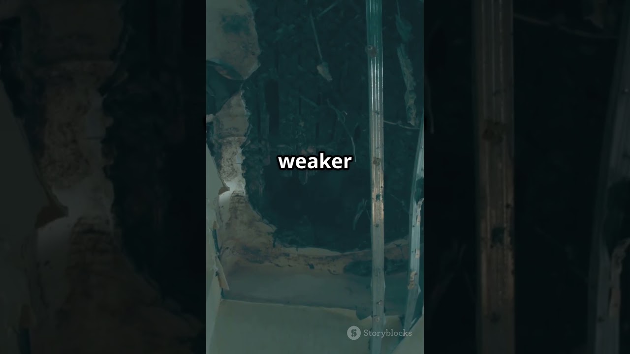 A building slowly collapsing into rubble 