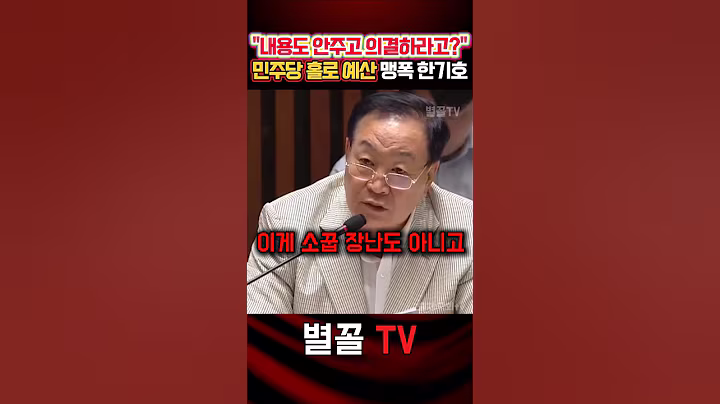 "내용도 안내고 의결을?" 예산 독재에 분노한 한기호 #한기호 #국민의힘 #정치 #보수 #예결위