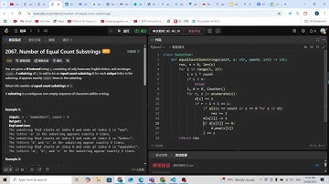 Leetcode 2067. Number of Equal Count Substrings (fixed sliding window)