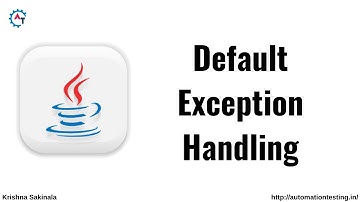 Default Exception Handling in Java | Default Exception Handler | Java Exception Handling