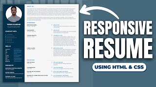 How to Create a Responsive RESUME Using HTML & CSS | Step-by-Step Explanation 🤩