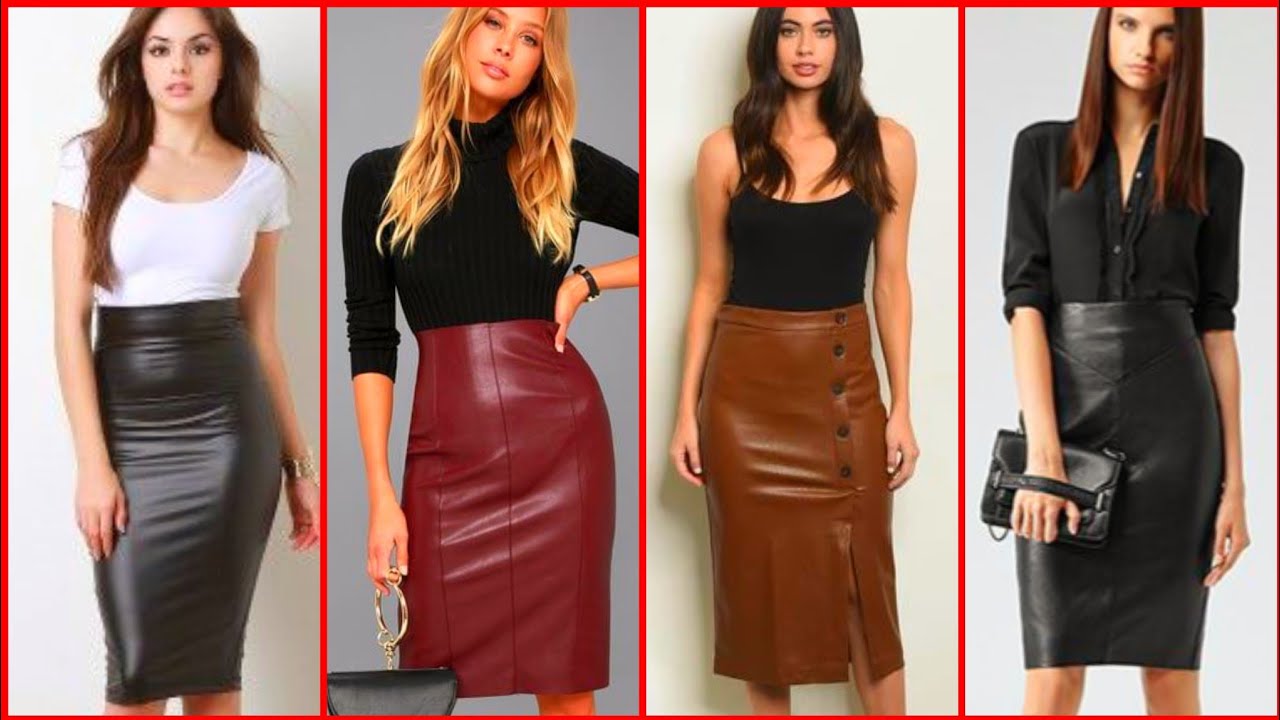 Exclusive & Updated Collection Of New Wine Colored Leather Pencil Skirt  Outfit Ideas - YouTube
