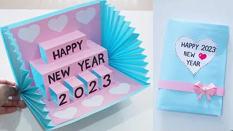 New Year card making handmade 2023 / DIY New year pop up greeting card || สอนทำการ์ดป๊อปอัพ2023