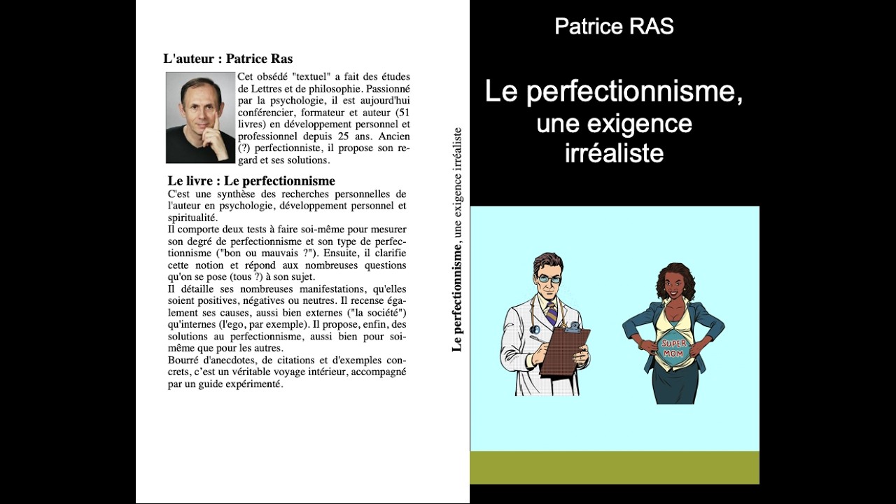 Le livre de Patrice Ras : Le perfectionnisme, une exigence irréaliste ...