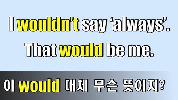 #11-8) 정말 영어를 잘하는 사람들만 사용하는 would의 사용법 / would 사용설명서 추가표현 편  (예문 많음 주의)