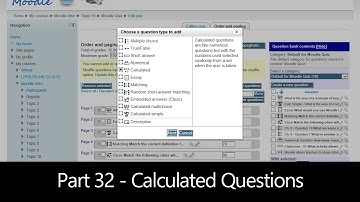 Part 32 - Calculated Questions (Moodle How To)
