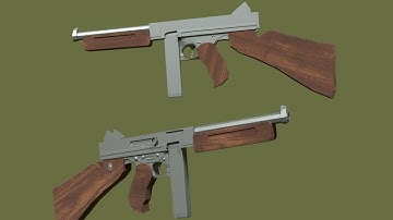Blender 3d Speed modeling of a WWII 2 Thompson Machine Gun