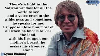 John Denver - It&#39;s About Time | Lyrics Meaning