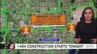 I 494 Construction starts Friday night losing some westbound lanes
