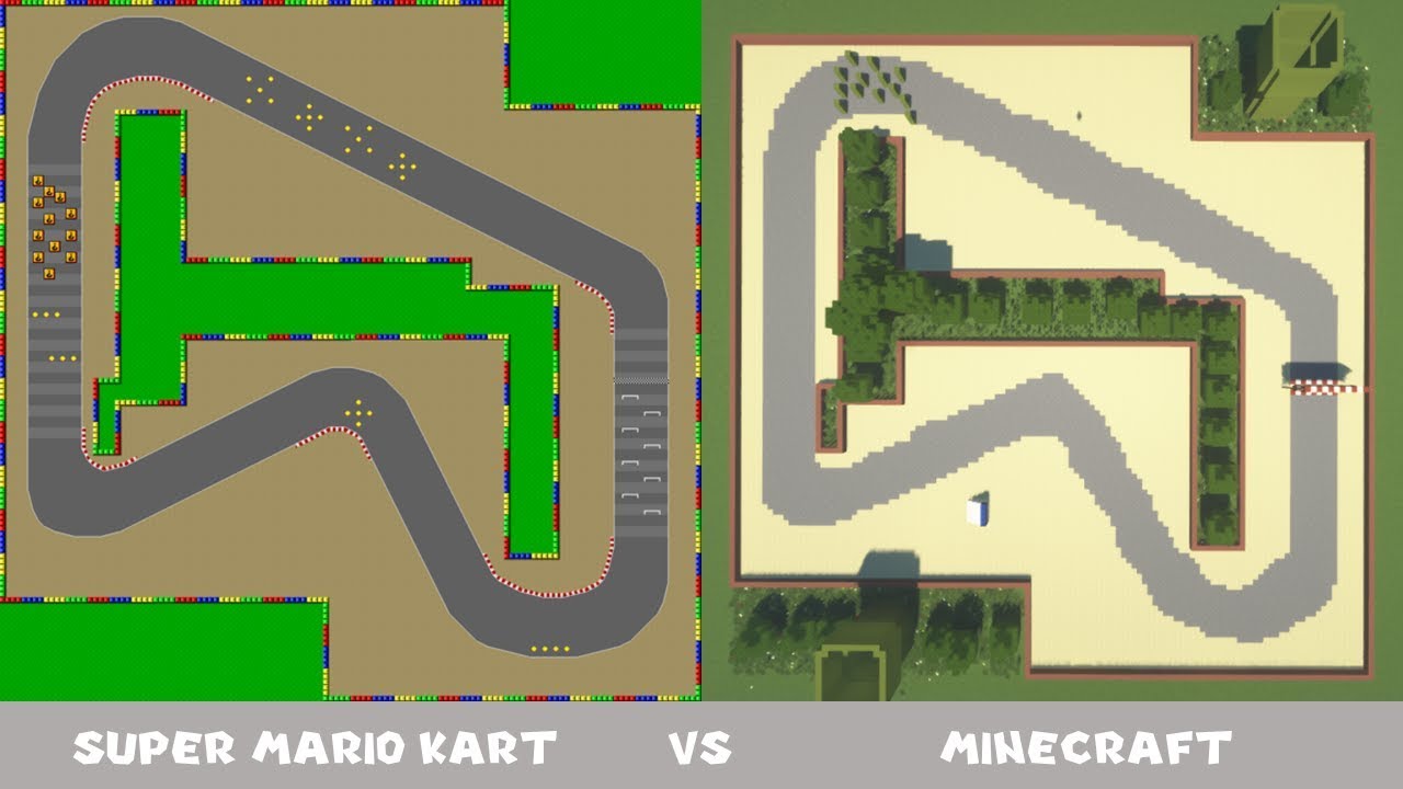 Mario Kart Tracks Comparison (Super Mario Kart vs. Minecraft)