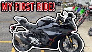 RIDING MY FIRST MOTORCYCLE HOME 2 HOURS FROM DEALERSHIP | CFMOTO 450 SS