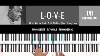 Video thumbnail of "L-O-V-E (Love) Nat King Cole - Frank Sinatra (Sheet Music - Piano Solo - Piano Cover - Tutorial)"