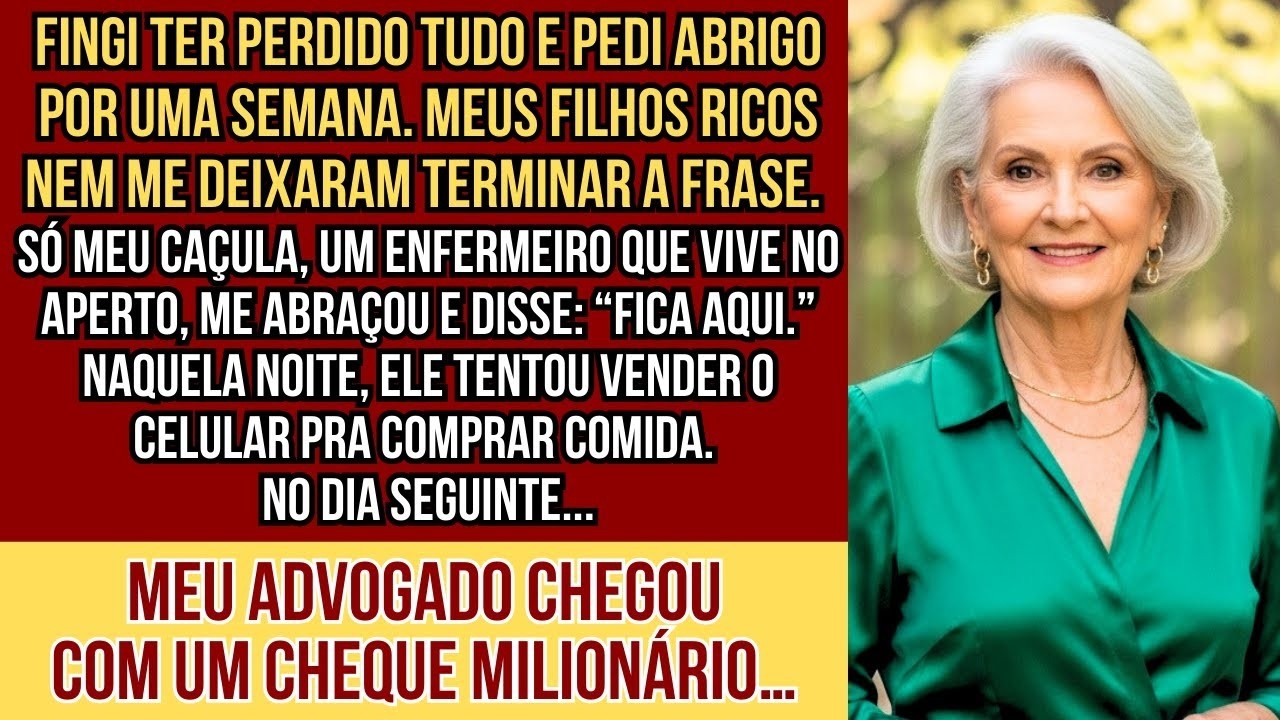 Meus filhos ricos me mandaram embora quando pedi um canto pra dormir, só o caçula me abraçou…