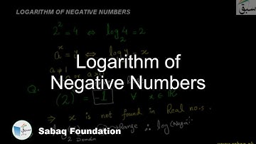 Logarithm of Negative Numbers, Math Lecture | Sabaq.pk