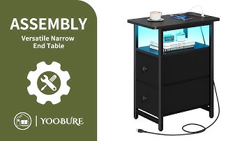 🛠️Yoobure Narrow Side Table with Charging Station Assembly Video🛠️