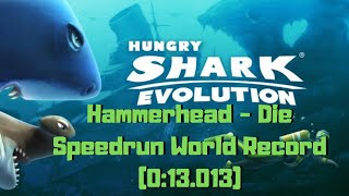 Hungry Shark Evolution - Die% - Hammerhead - (Old) World Record Speedrun (0:13.013)