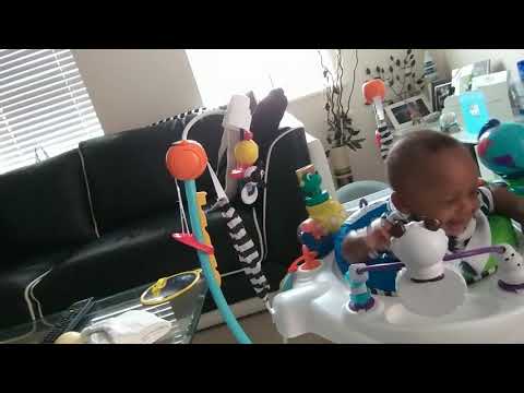 Baby and dad adorable moments in baby Einstein Journey Of Discovery jumper