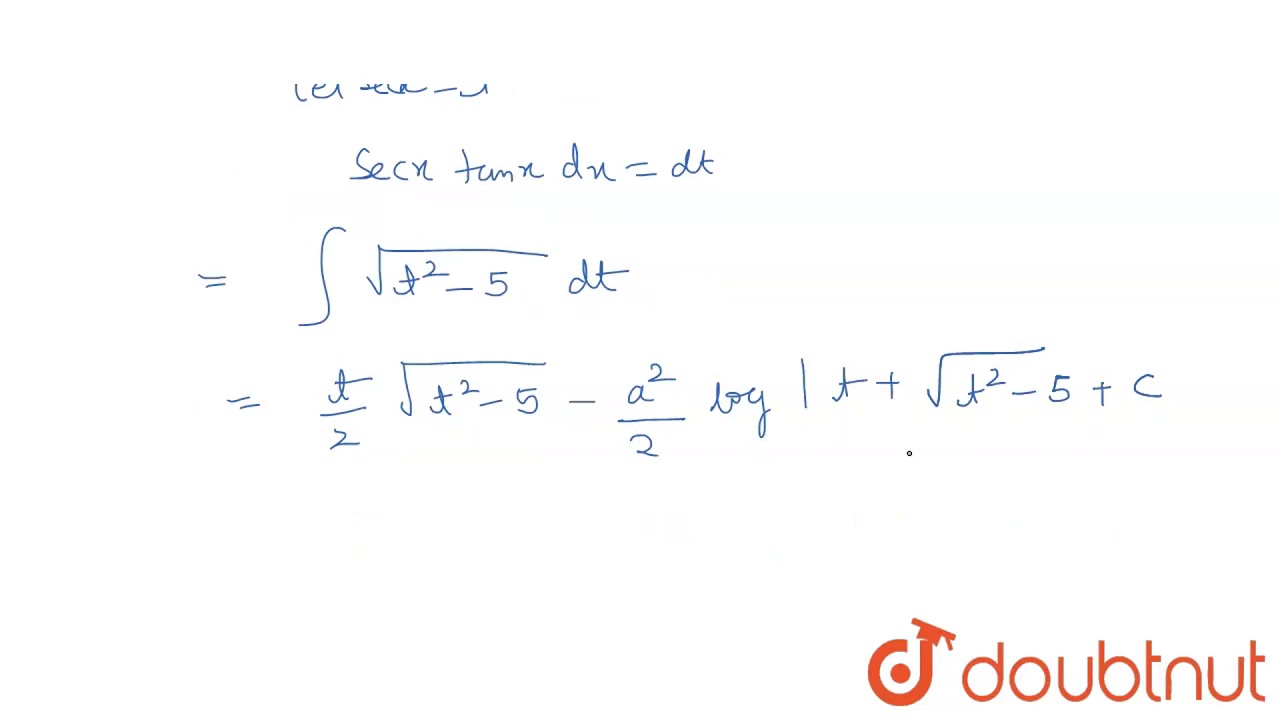 `int sec x tan x sqrt(tan^(2) x4) dx` YouTube