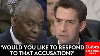 Tom Cotton Asks Lloyd Austin Point Blank For Response To Accusations He Supports 'Genocide' In Gaza