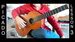 Picado Lesson 3 - Playing from High to Low Strings - Flamenco Picado Technique - Tecnica de Picado