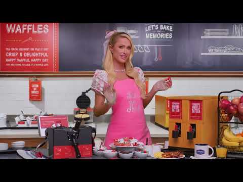 Summer of Sliving with Paris Hilton | Strawberry waffle at Hampton by Hilton