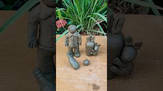 diy clay boy with bat , #miniature #creativeclayideas #clay #diy #clayart #paperclay #claycrafts