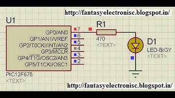 how to blink LED PIC12F675 include keil(c code and hex) and Proteus simulation