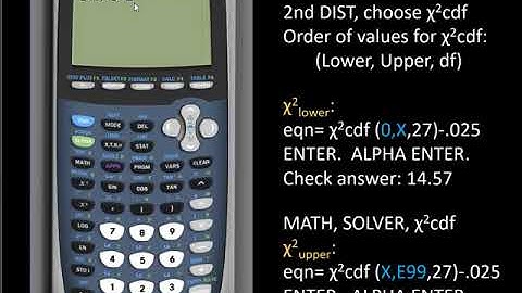 TI-83/84: Chi square critical values using Solver and X2cdf