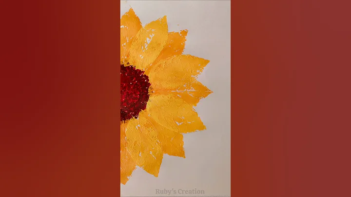Leaf Print Sunflower 🌻 | Easy & Satisfying Painting Hack #painting #shorts