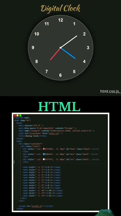 digital clock using html css js #coding - YouTube