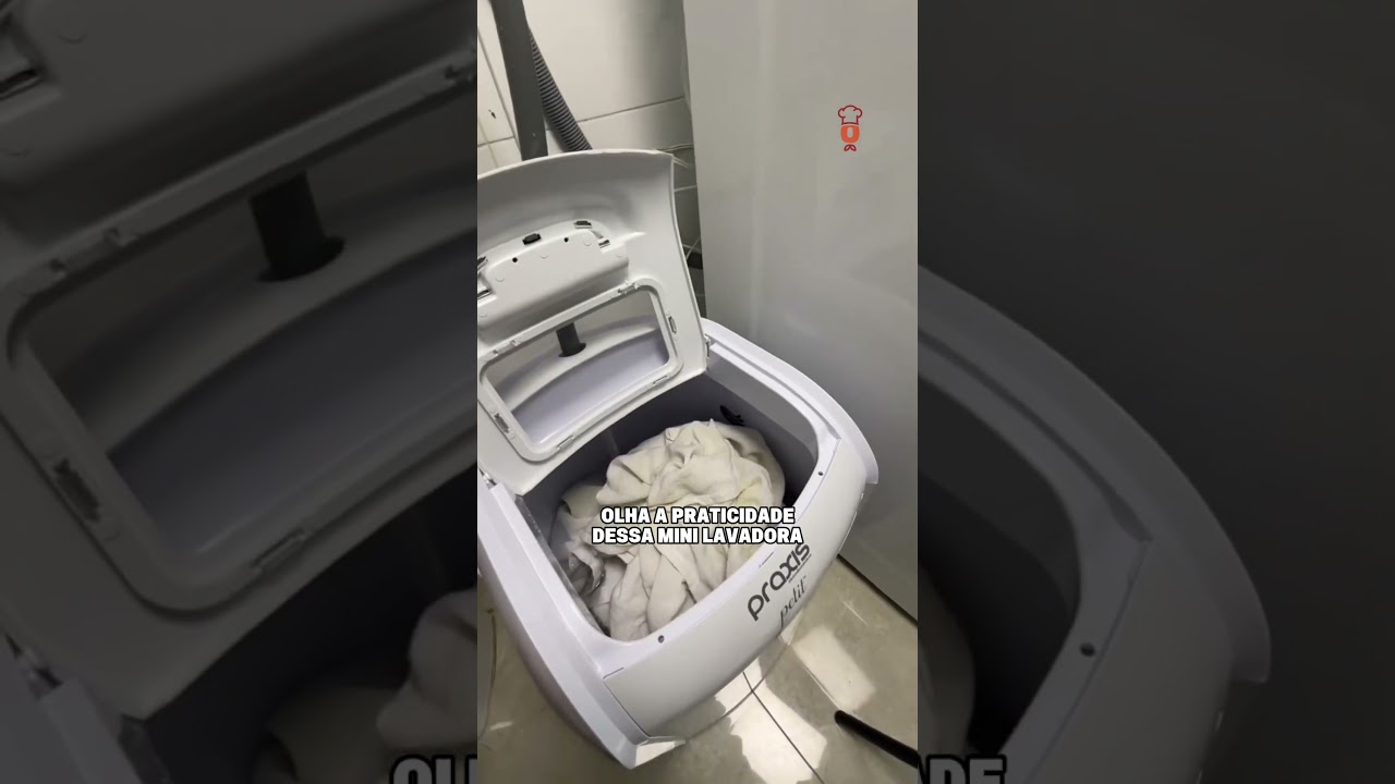 Essa mini lavadora portátil é a solução perfeita para lavar roupas pequenas #lavanderia #praticidade