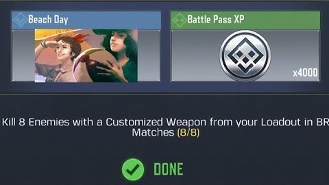 Call Of Duty Mobile Kill 8 Enemies with a Customized Weapon from your Loadout in BR Matches Task