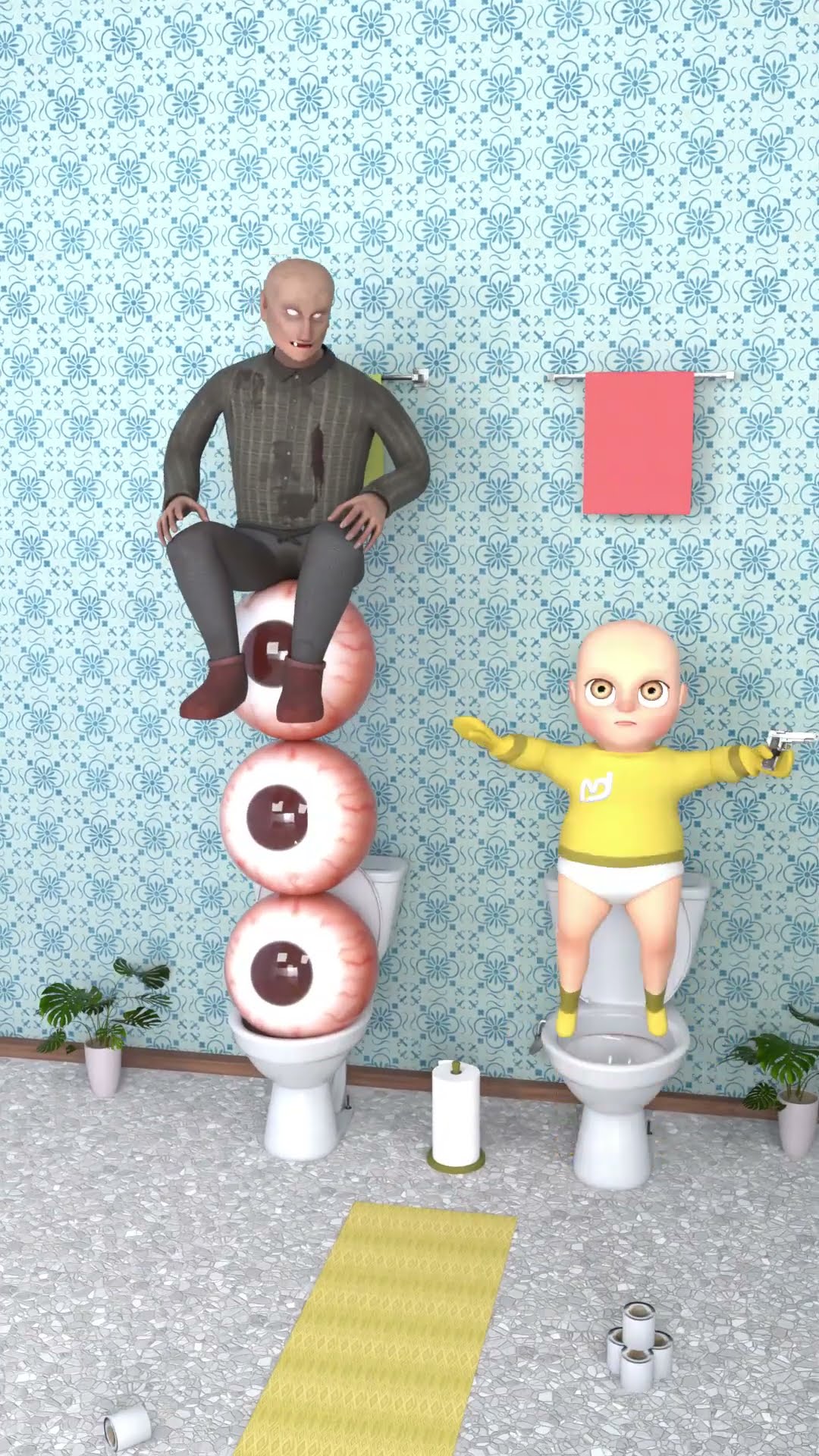 All-seeing eyes in the toilet!!