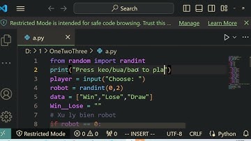 Code trò chơi oẳn tù tì với python | Dreamer